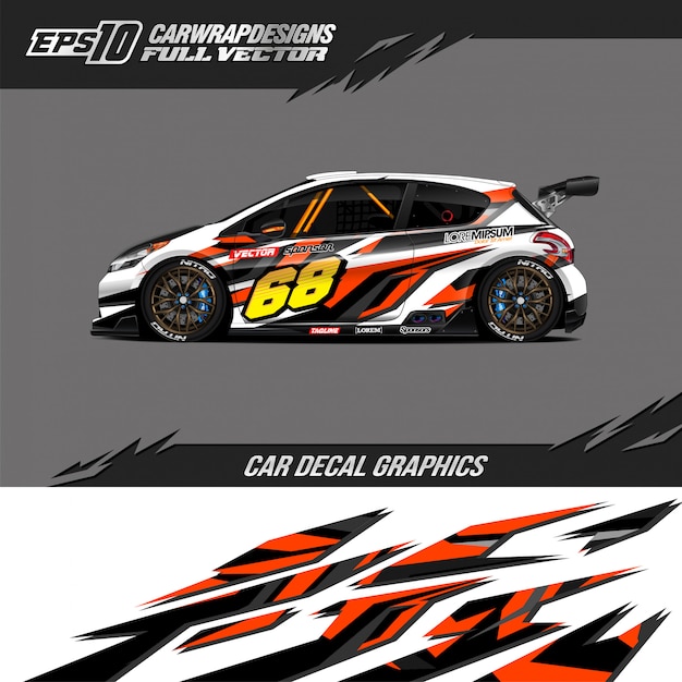 Vector sportwagen wrap abstract raceontwerp