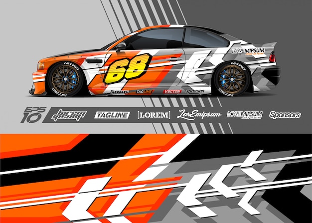 Vector sportwagen wrap abstract raceontwerp