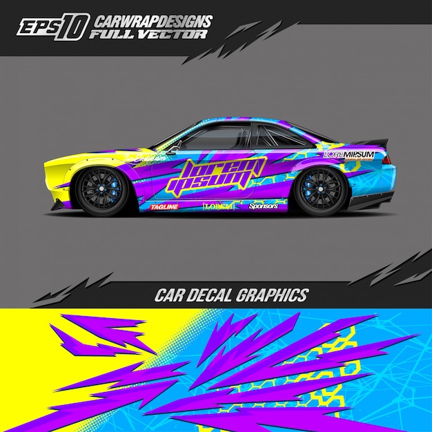 Vector sportwagen wrap abstract raceontwerp