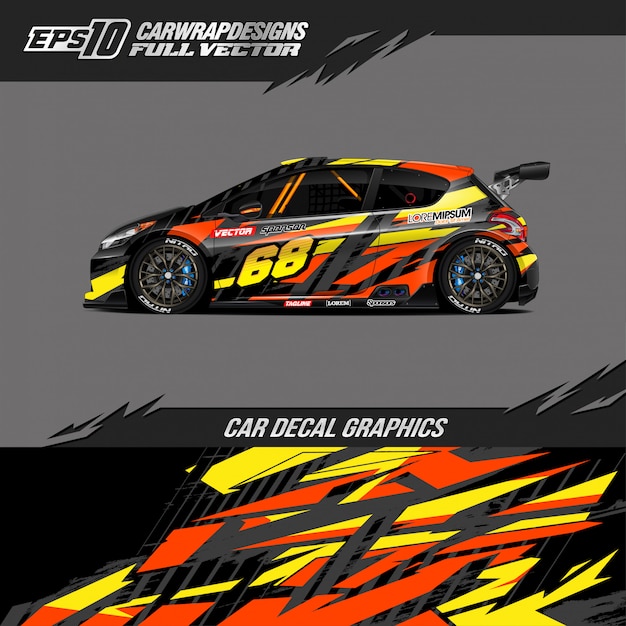 Vector sportwagen wrap abstract raceontwerp