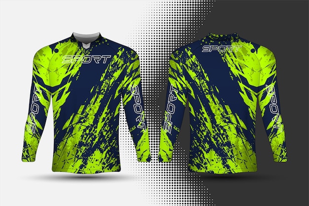 Vector sportwear jersey template with abstract background design