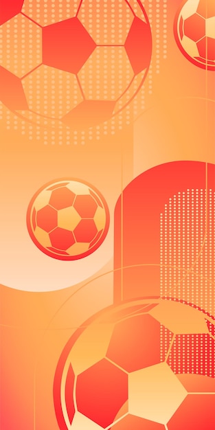 Sporty bright background with soccer balls and gradient colors vector illustration