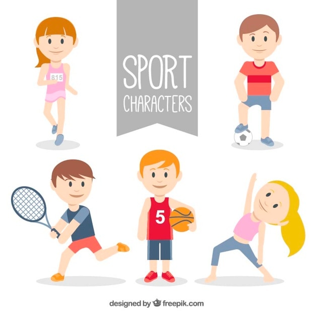 Vector sporty character collection