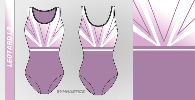 sporty design of lilac leotard for sublimation