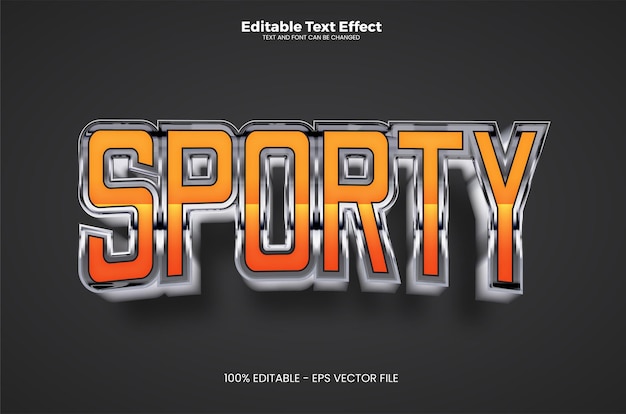 Sporty Editable text effect in modern trend style