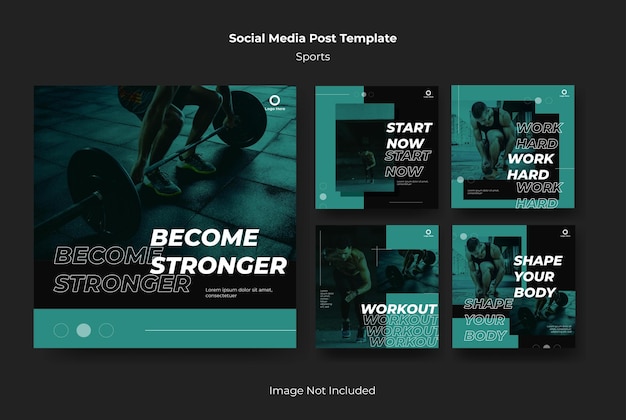 Vector sporty instagram feed post template