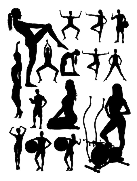 Sporty people silhouette