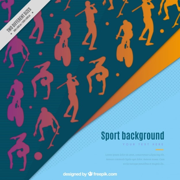Vector sporty silhouettes background