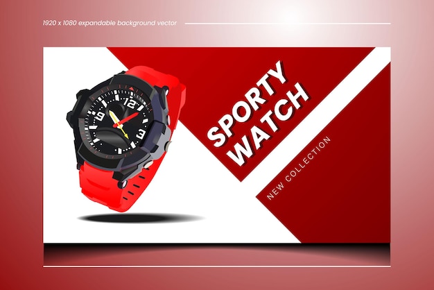 Vector sporty watch social media post design