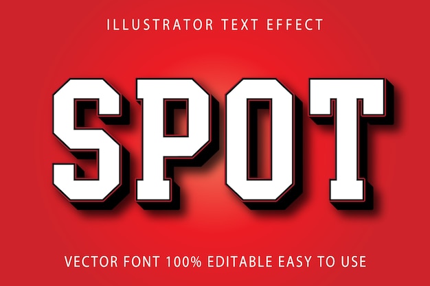 Vector spot  editable text effect