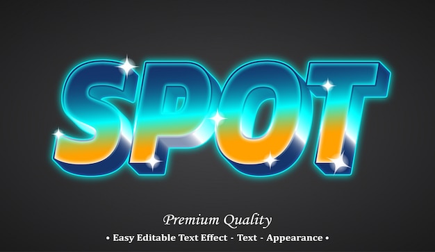 Vector spot  font style effect