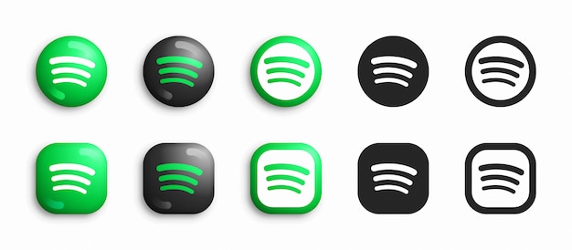 Spotify 현대 3d 및 평면 아이콘 세트