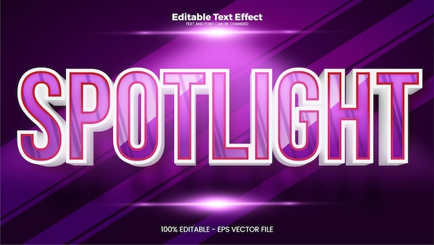 Spotlight editable text effect in modern trend style