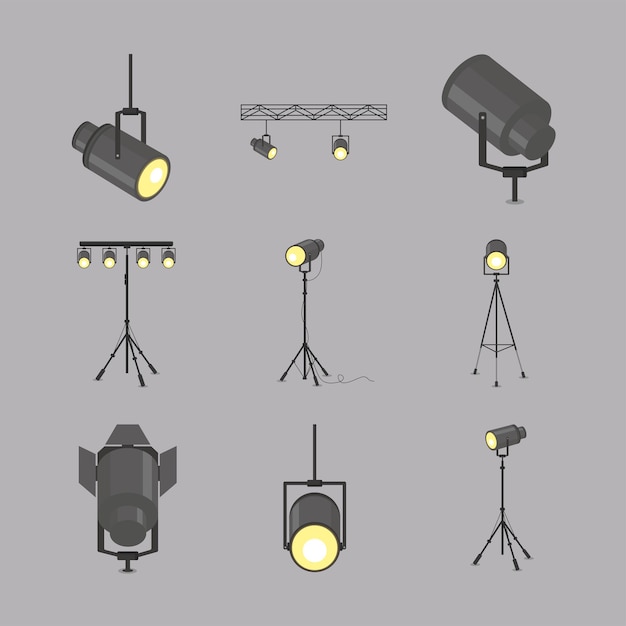 Vector spotlight icon collection