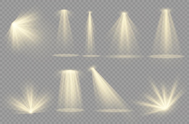 Vector spotlight. light effect.glow isolated white transparent light effect