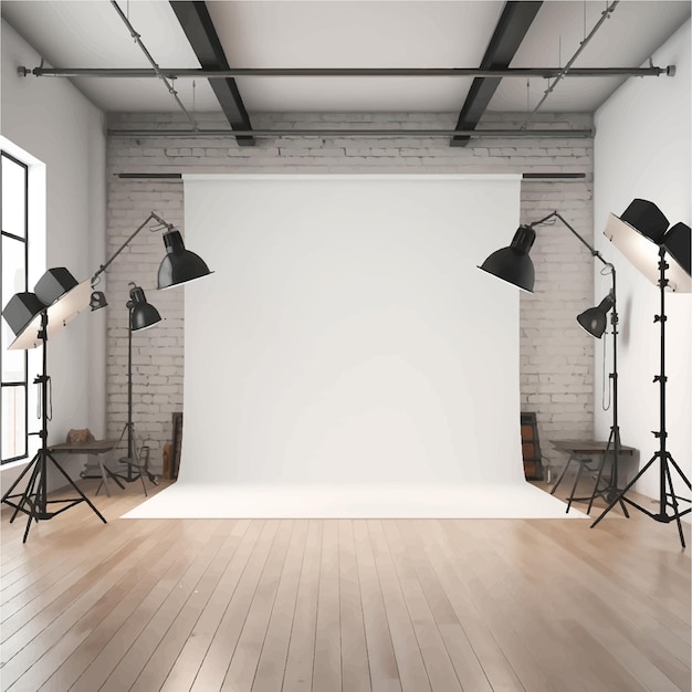 Vettore proiettore fotografia illuminazione media esperienza costosa flash lampada illuminata fotografia hobby 3d