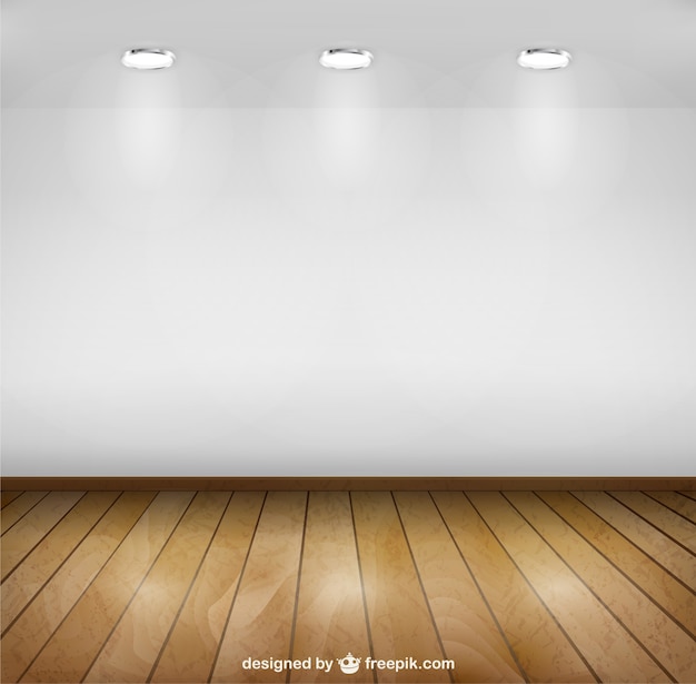 Vector spotlight room with wooden floor