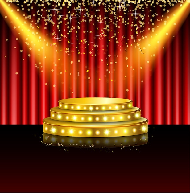 Vector spotlight of shining on stage background