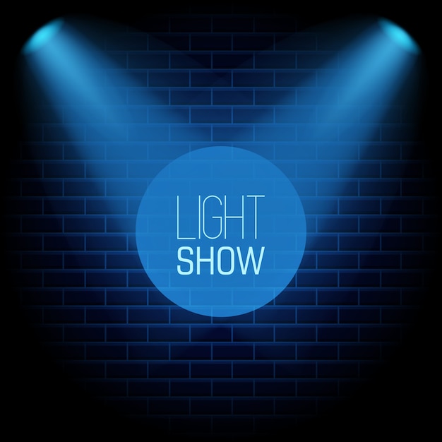 Spotlight show blue background