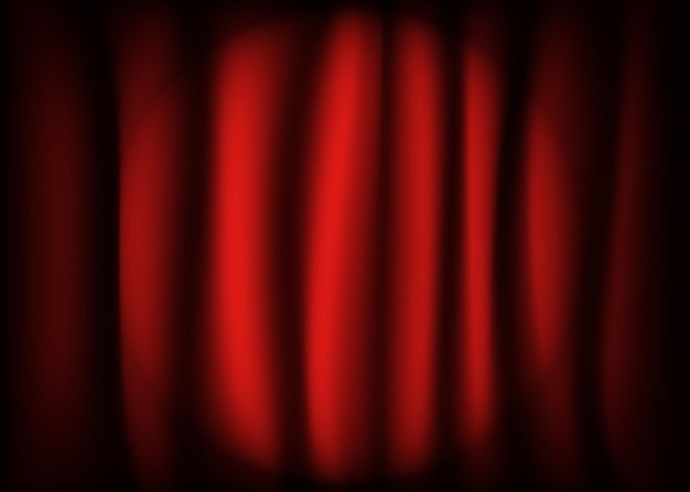 Spotlight on stage    red curtain  Vector vackground