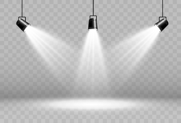 spotlights illuminating a stage or advertising space.