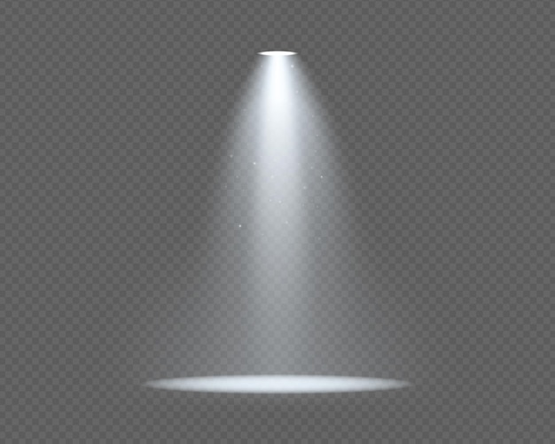 Spotlightstraal op een donker podium met gloeiend effect vector illustratie van een heldere lichtstraal projector