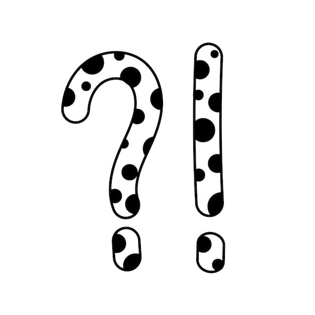 Spotted question mark and exclamation mark