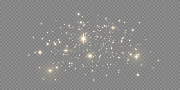 Sprankelend magisch stof. Op een textuur zwart-witte achtergrond. Viering abstracte achtergrond gemaakt van gouden glinsterende stofdeeltjes. Magisch effect. Gouden sterren.