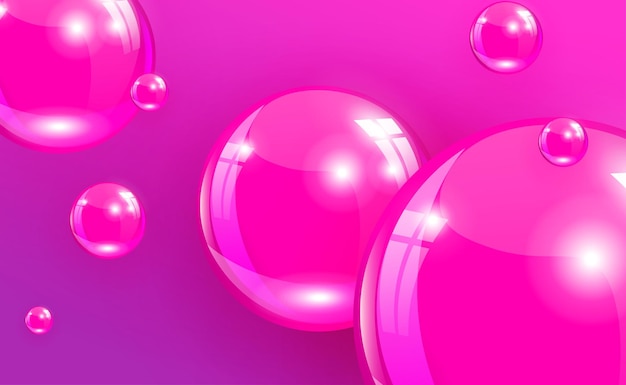 Sprankelende ballen met roze kleurverloop van verschillende diameters