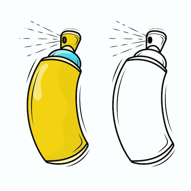 Spray Bottle Color and line art Vector illustration