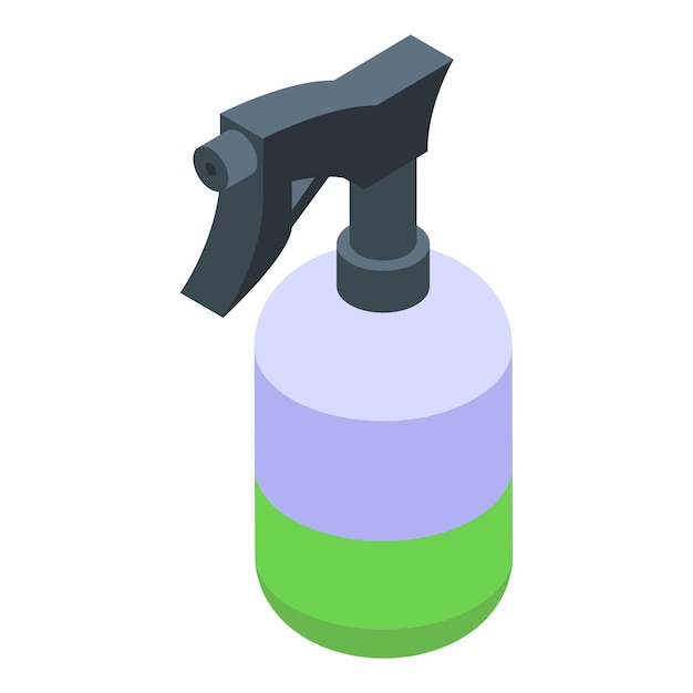 Vector spray bottle icon isometric vector clean plastic disinfect trigger