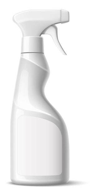 Spray bottle mockup. Blank cleaner container. Realistic detergent with empty label