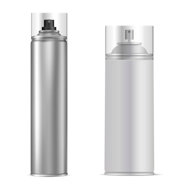 Spray Can. Aluminum Aerosol Tube. Vector Bottle