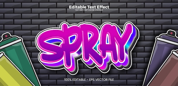 Spray editable text effect in modern trend style