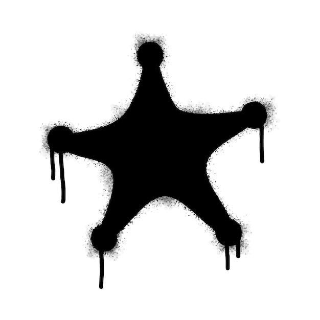 Spray graffiti star symbol painted black on white Star symbol isolated on a white background vector illustration