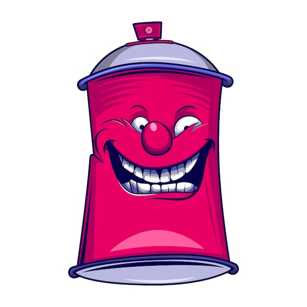 Spray paint can monster character illustration