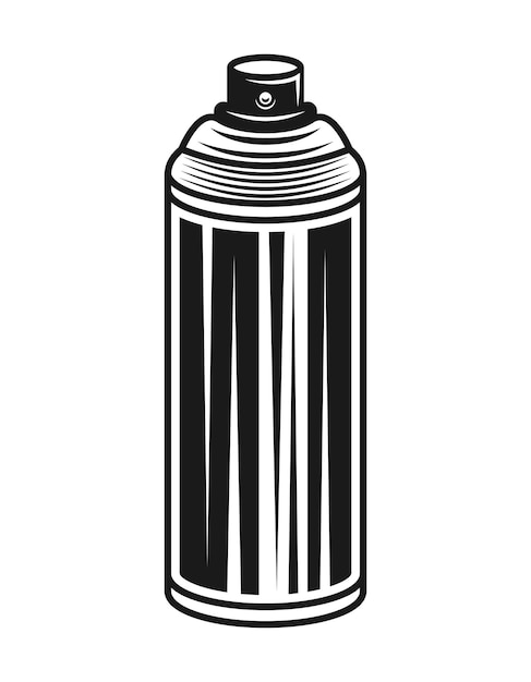 Spray paint can vector illustration in monochrome vintage style isolated on white background