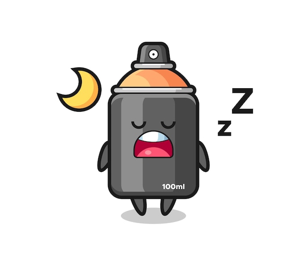 Spray paint character illustration sleeping at night