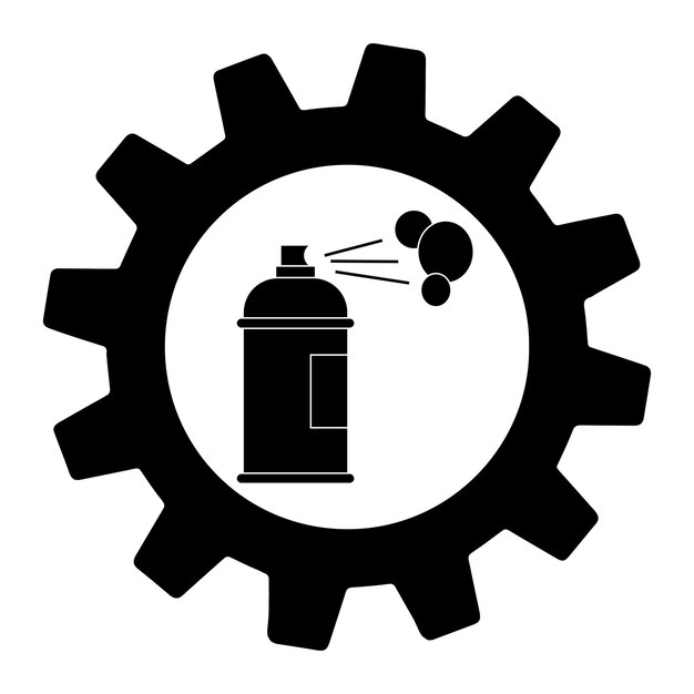 spray paint in gear in metal container for drawing street wall graffiti in sketch style