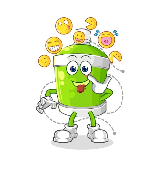 Spray paint laugh and mock character cartoon mascot vector