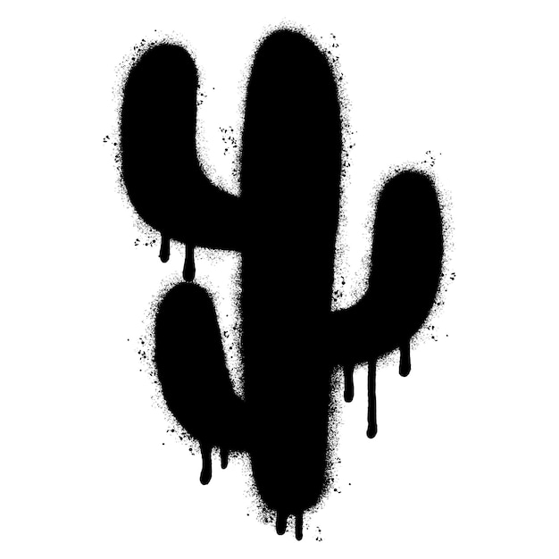 Spray Painted Graffiti cactus icon Sprayed isolated with a white background