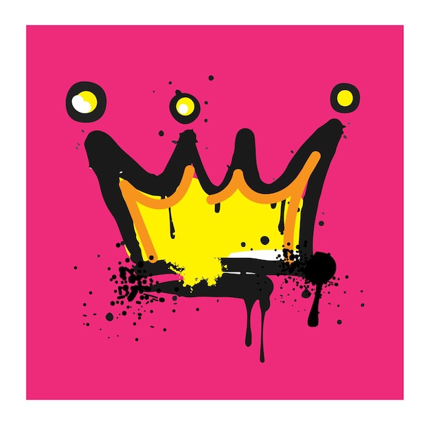 Vector spray painted graffiti crown