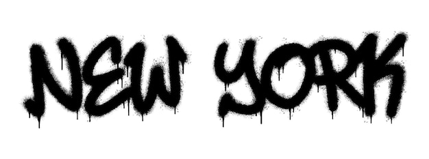 Vector spray painted graffiti new york word sprayed isolated with a white background graffiti font new york with over spray in black over white vector illustration