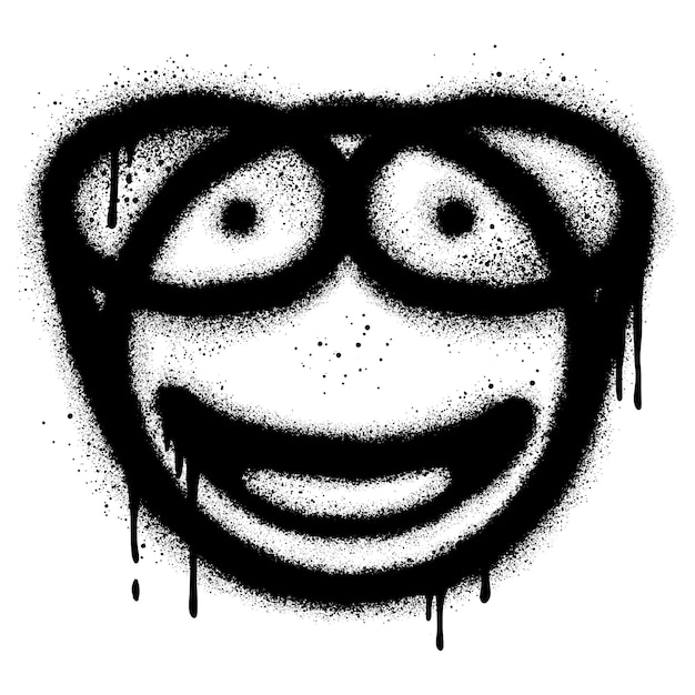 Spray painted graffiti smiling face emoticon