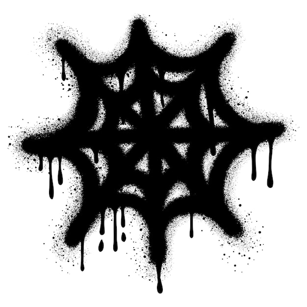 Vector spray painted graffiti spider web sprayed isolated with a white background