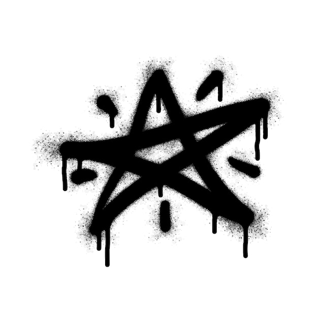 Spray painted graffiti star icon isolated on white background vector illustration