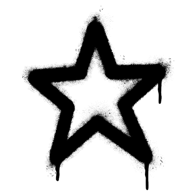 Vector spray painted graffiti star icon isolated on white background