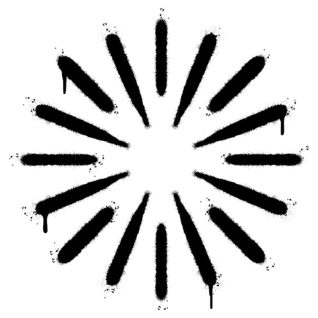 Vector spray painted graffiti starburst icon sprayed isolated with a white background graffiti starburst symbol with over spray in black over white