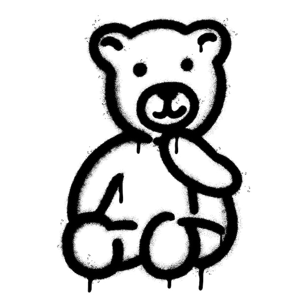 Spray Painted Graffiti Teddy bear icon Sprayed isolated with a white background