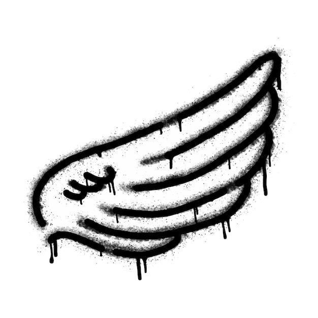 Spray Painted Graffiti wings Sprayed isolated with a white background graffiti wings with over spray in black over white Vector illustration